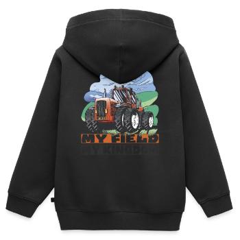My field my kingdom - Sweat Premium à capuche zippé enfant bio - noir - Dos - AI Model Kid Male (0cm)