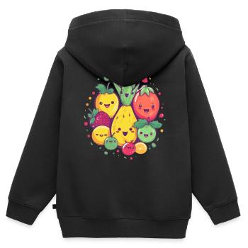 Pineapple und seine Band Kawaii - Kinder Premium Organic Zip Hoodie - Schwarz - Hinten - AI Model Kid Male (0cm)