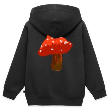 Cadeau pour cueilleur de champignons passionné - Sweat Premium à capuche zippé enfant bio - noir - Dos - AI Model Kid Male (0cm)
