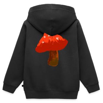 Pilz auf T-Shirt - Kinder Premium Organic Zip Hoodie - Schwarz - Hinten - AI Model Kid Male (0cm)