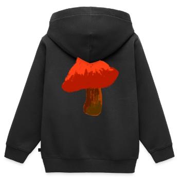 Cueilleur de champignons et chef amateur - Sweat Premium à capuche zippé enfant bio - noir - Dos - AI Model Kid Male (0cm)