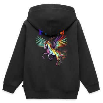 Roulez avec Pride Majestic Rainbow Pegasus - Sweat Premium à capuche zippé enfant bio - noir - Dos - AI Model Kid Male (0cm)