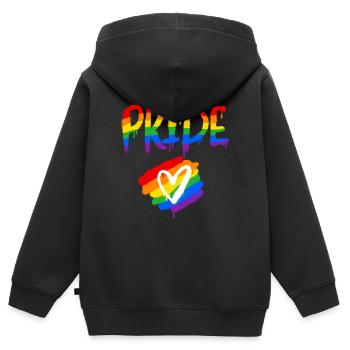 Stolz - Kinder Premium Organic Zip Hoodie - Schwarz - Hinten - AI Model Kid Male (0cm)