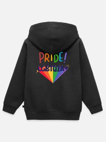 LGBTQIA+ - Kinder Premium Organic Zip Hoodie - Schwarz