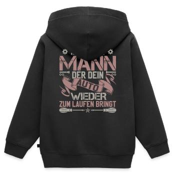 KFZ Mechaniker Auto Humor Mechatroniker - Kinder Premium Organic Zip Hoodie - Schwarz - Hinten - AI Model Kid Male (0cm)