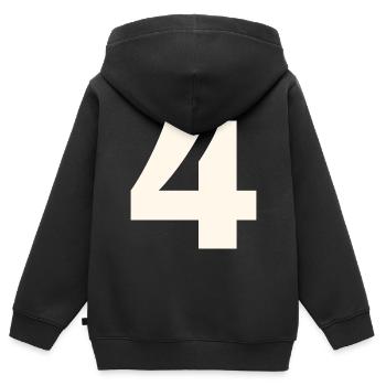 4 - Sweat Premium à capuche zippé enfant bio - noir - Dos - AI Model Kid Male (0cm)