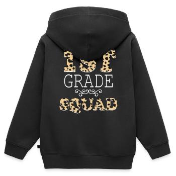 Leopard 1st Grade Teacher Gifts pour les enseignants - Sweat Premium à capuche zippé enfant bio - noir - Dos - AI Model Kid Male (0cm)