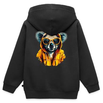 Streetstyle-Koalabär | Koala-Liebhaber - Kinder Premium Organic Zip Hoodie - Schwarz - Hinten - AI Model Kid Male (0cm)