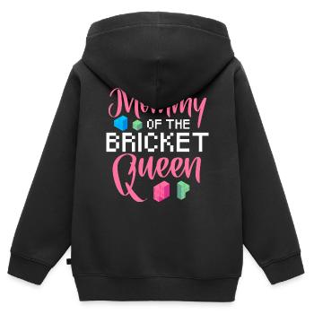 Maman de la reine des briques - Sweat Premium à capuche zippé enfant bio - noir - Dos - AI Model Kid Male (0cm)