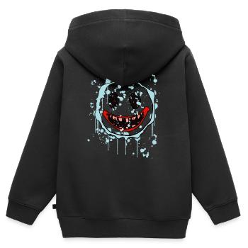 Halloween Monster - Kinder Premium Organic Zip Hoodie - Schwarz - Hinten - AI Model Kid Male (0cm)