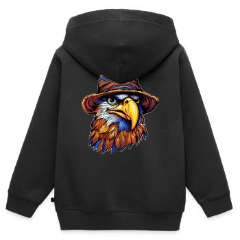 Aigle planant d’été - Sweat Premium à capuche zippé enfant bio - noir - Dos - AI Model Kid Male (0cm)