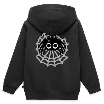 Ich bin eine Spinne! - Kinder Premium Organic Zip Hoodie - Schwarz - Hinten - AI Model Kid Male (0cm)