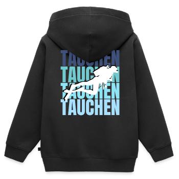 Diving Adventure: Exploring the Depths, Experiencing Freedom - Kids Premium Organic Zip-up Hoodie - black - Back - AI Model Kid Male (0cm)
