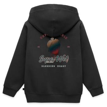 Cœur qui saigne de manière imprévisible (Clean Style) - Sweat Premium à capuche zippé enfant bio - noir - Dos - AI Model Kid Male (0cm)