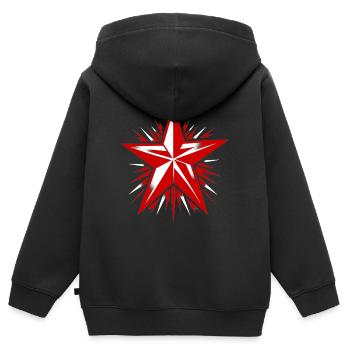 Etoile Rouge, Communisme, Marxisme - Sweat Premium à capuche zippé enfant bio - noir - Dos - AI Model Kid Male (0cm)