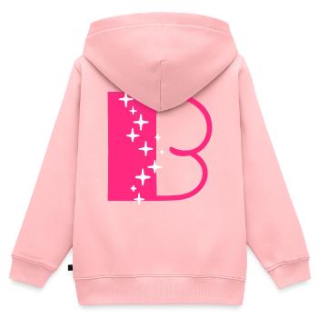Buchstabe B Glitzer - Kinder Premium Organic Zip Hoodie - Rosa - Hinten - AI Model Kid Female (0cm)