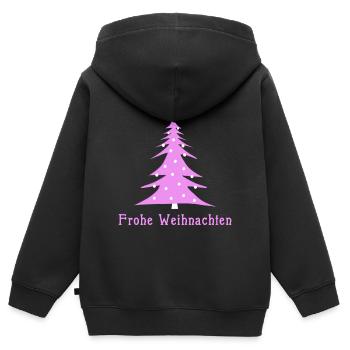 Weihnachten pink - Kinder Premium Organic Zip Hoodie - Schwarz - Hinten - AI Model Kid Male (0cm)