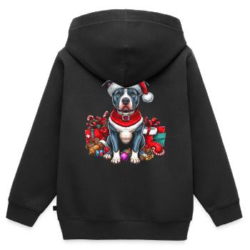 Pitbull Christams Gifts - Kids Premium Organic Zip-up Hoodie - black - Back - AI Model Kid Male (0cm)
