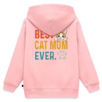 Jahrgang Beste Katzenmutter aller Zeiten, Katzenmutter Geschenk - Kinder Premium Organic Zip Hoodie - Rosa - Hinten - AI Model Kid Female (0cm)