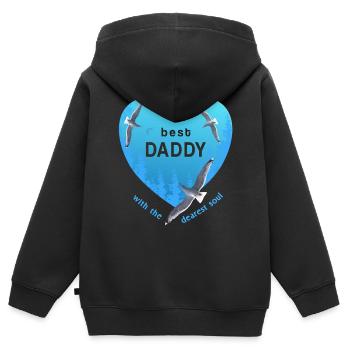 best daddy - Kinder Premium Organic Zip Hoodie - Schwarz - Hinten - AI Model Kid Male (0cm)