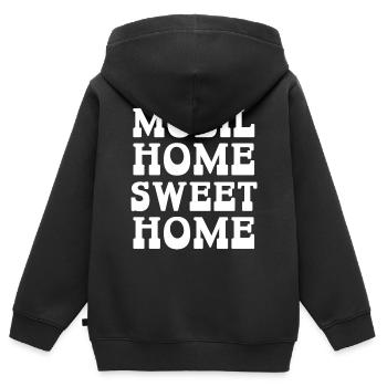 mobil home sweet home - Sweat Premium à capuche zippé enfant bio - noir - Dos - AI Model Kid Male (0cm)