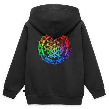 Lotusblume - Symbol Für Gelassenheit Und Schönheit - Kinder Premium Organic Zip Hoodie - Schwarz - Hinten - AI Model Kid Male (0cm)