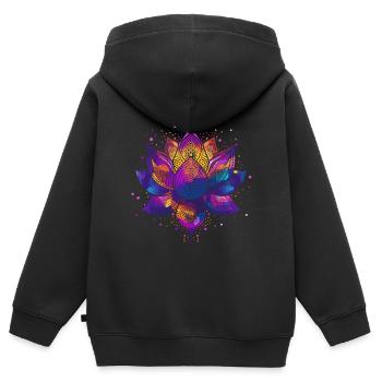 Lotusblume - Symbol Für Gelassenheit Und Schönheit - Kinder Premium Organic Zip Hoodie - Schwarz - Hinten - AI Model Kid Male (0cm)