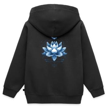 Lotusblume - Symbol Für Gelassenheit Und Schönheit - Kinder Premium Organic Zip Hoodie - Schwarz - Hinten - AI Model Kid Male (0cm)