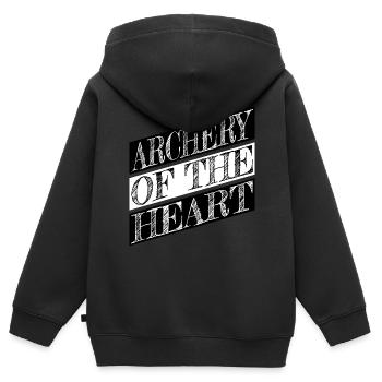 compound bow emotional intimacy marriage - Kinder Premium Organic Zip Hoodie - Schwarz - Hinten - AI Model Kid Male (0cm)