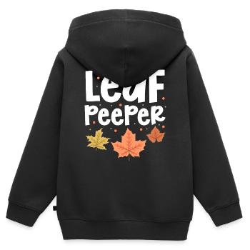 Leaf Peeper Peeping Autumn Fall Season Leaves - Kinder Premium Organic Zip Hoodie - Schwarz - Hinten - AI Model Kid Male (0cm)