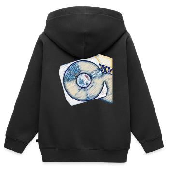 Schallplatte mit Cover - Kinder Premium Organic Zip Hoodie - Schwarz - Hinten - AI Model Kid Male (0cm)