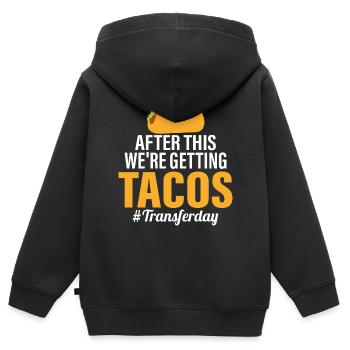 After This We're Getting Tacos #Transferday Egg IV - Kinder Premium Organic Zip Hoodie - Schwarz - Hinten - AI Model Kid Male (0cm)