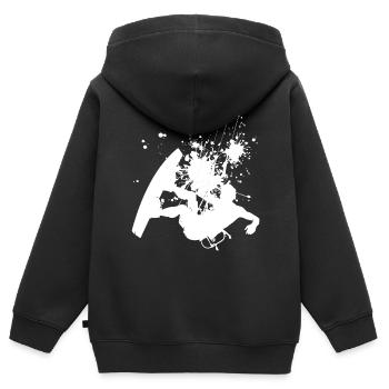 Kitesurfer Femmes Kitesurf Kitesurf Kitesurf Kitesurf - Sweat Premium à capuche zippé enfant bio - noir - Dos - AI Model Kid Male (0cm)