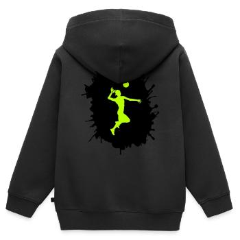 handball klecks - Kinder Premium Organic Zip Hoodie - Schwarz - Hinten - AI Model Kid Male (0cm)