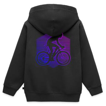 Rennradfahren Rennradfahrer Damen Roadbike - Kinder Premium Organic Zip Hoodie - Schwarz - Hinten - AI Model Kid Male (0cm)