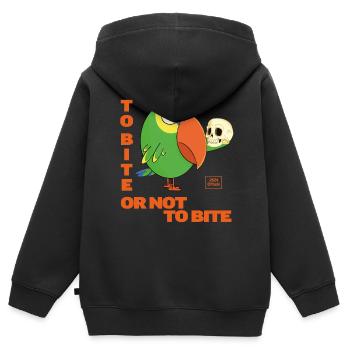 Picken oder nicht picken - Kinder Premium Organic Zip Hoodie - Schwarz - Hinten - AI Model Kid Male (0cm)