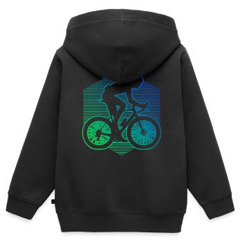 Vélo de route Vélo de route Vélo de route Vélo de route femme - Sweat Premium à capuche zippé enfant bio - noir - Dos - AI Model Kid Male (0cm)
