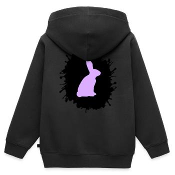 Éclaboussures de lapin - Sweat Premium à capuche zippé enfant bio - noir - Dos - AI Model Kid Male (0cm)