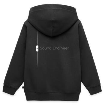 Tontechniker Fader Weiß - Kinder Premium Organic Zip Hoodie - Schwarz - Hinten - AI Model Kid Male (0cm)