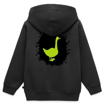gans splatter - Kinder Premium Organic Zip Hoodie - Schwarz - Hinten - AI Model Kid Male (0cm)