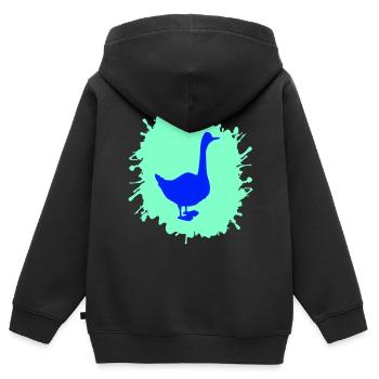 gans splatter - Kinder Premium Organic Zip Hoodie - Schwarz - Hinten - AI Model Kid Male (0cm)