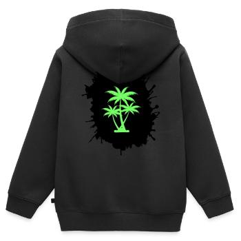 palmen klecks - Kinder Premium Organic Zip Hoodie - Schwarz - Hinten - AI Model Kid Male (0cm)
