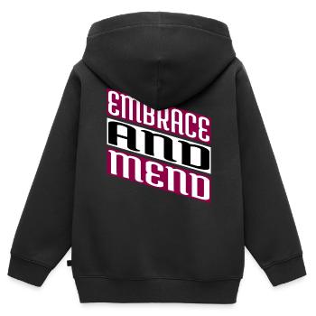 cadeau de guérison spirituelle guérison émotionnelle - Sweat Premium à capuche zippé enfant bio - noir - Dos - AI Model Kid Male (0cm)