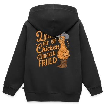 A Little Bit of Chicken Fried - Kinder Premium Organic Zip Hoodie - Schwarz - Hinten - AI Model Kid Male (0cm)