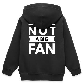 Menschen Kein großer Fan Lustige Zitate Humor Sprüche - Kinder Premium Organic Zip Hoodie - Schwarz - Hinten - AI Model Kid Male (0cm)