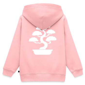 bonsai baum - Kinder Premium Organic Zip Hoodie - Rosa - Hinten - AI Model Kid Female (0cm)