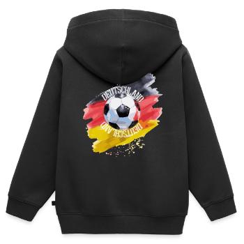 Deutschland Fussball Logo Shirt - Kinder Premium Organic Zip Hoodie - Schwarz - Hinten - AI Model Kid Male (0cm)