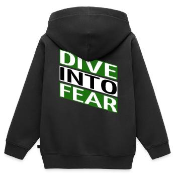 funny sayings bungee jumping courage mindset - Kinder Premium Organic Zip Hoodie - Schwarz - Hinten - AI Model Kid Male (0cm)