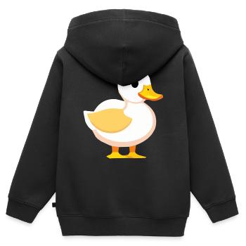 Mignon bébé canard oie - Sweat Premium à capuche zippé enfant bio - noir - Dos - AI Model Kid Male (0cm)