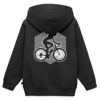 Cycling Cycling Cyclists Cycling - Kids Premium Organic Zip-up Hoodie - black - Back - AI Model Kid Male (0cm)